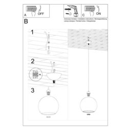 Sollux Lighting Minimalistic Pendant Lamp 120x30x30cm 1xLight in Red - Size: 120 x 30 x 30 cm - thumbnail 5
