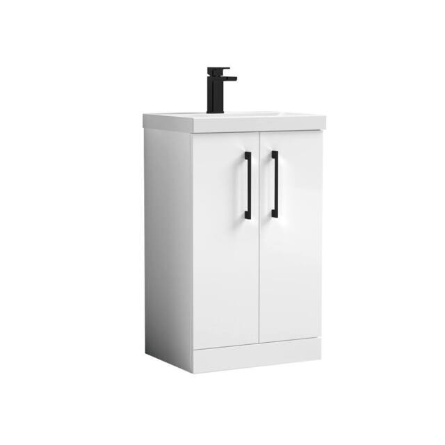 Balterley Modern Bathroom 2 Soft Close Door Vanity Unit Basin, White, 500mm in White - image 1