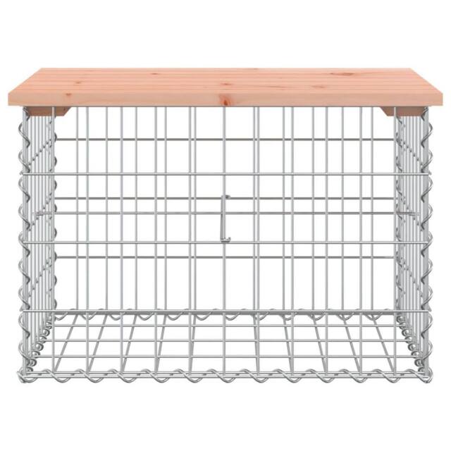 Berkfield Home Beautiful Garden Bench Gabion Design 63x44x42 cm Solid Wood Douglas in Brown - Size: 63 x 44 x 42 cm - image 1