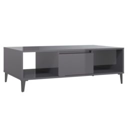 Berkfield Home Coffee Table High Gloss Grey 103.5x60x35 cm Engineered Wood - thumbnail 2