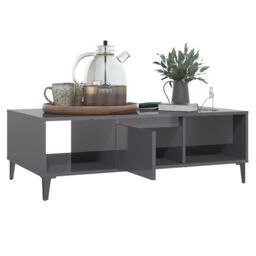 Berkfield Home Coffee Table High Gloss Grey 103.5x60x35 cm Engineered Wood - thumbnail 4