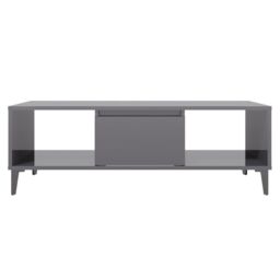 Berkfield Home Coffee Table High Gloss Grey 103.5x60x35 cm Engineered Wood - thumbnail 5