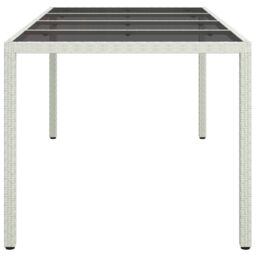 Berkfield Home Garden Dining Table White 190x90x75 cm Poly Rattan - Size: 190 x 90 x 75 cm - thumbnail 4