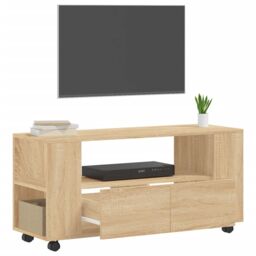 Berkfield Home TV Cabinet Sonoma Oak 102x34.5x43 cm Engineered Wood in Brown - thumbnail 4