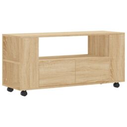Berkfield Home TV Cabinet Sonoma Oak 102x34.5x43 cm Engineered Wood in Brown - thumbnail 2