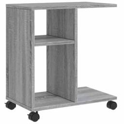 Berkfield Home Side Table with Wheels Grey Sonoma 50x30x55 cm Engineered Wood - Size: 50 x 30 x 55 cm - thumbnail 3