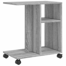 Berkfield Home Side Table with Wheels Grey Sonoma 50x30x55 cm Engineered Wood - Size: 50 x 30 x 55 cm - thumbnail 7