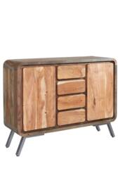 IH Design Auckley Acacia Wood & Metal Sideboard with Adjustable Shelf in Brown - thumbnail 2