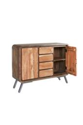 IH Design Auckley Acacia Wood & Metal Sideboard with Adjustable Shelf in Brown - thumbnail 3