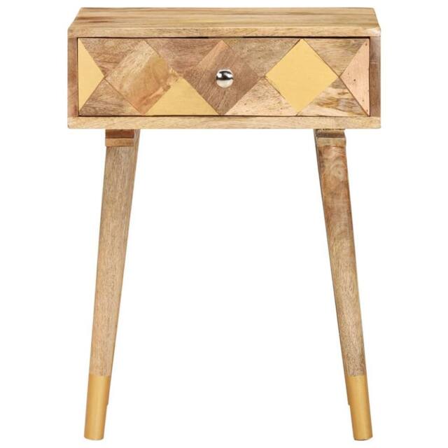 Berkfield Home Beautiful Bedside Cabinet 43x30x58 cm Solid Mango Wood in Brown - Size: 43 x 30 x 58 cm - image 1
