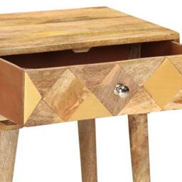Berkfield Home Beautiful Bedside Cabinet 43x30x58 cm Solid Mango Wood in Brown - Size: 43 x 30 x 58 cm - thumbnail 5