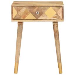 Berkfield Home Beautiful Bedside Cabinet 43x30x58 cm Solid Mango Wood in Brown - Size: 43 x 30 x 58 cm - thumbnail 1