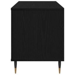 Berkfield Home Record Cabinet Black Oak 100x38x48 cm Engineered Wood - Size: 100 x 38 x 48 cm - thumbnail 6