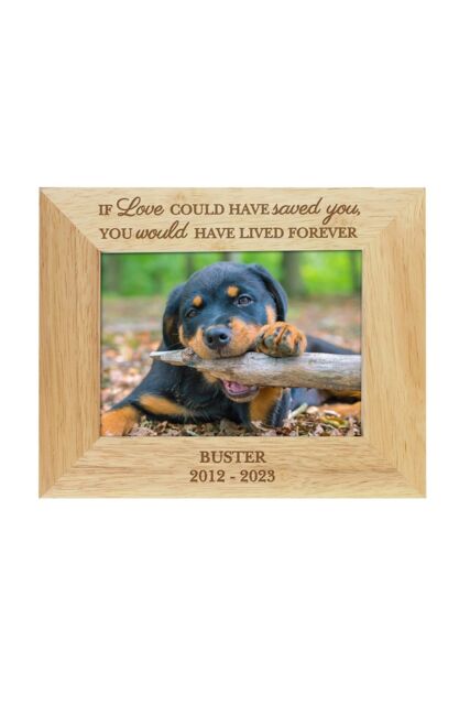 Personalised Memento Company Personalised Pet Memorial 6x4 Photo Frame in Brown - image 1