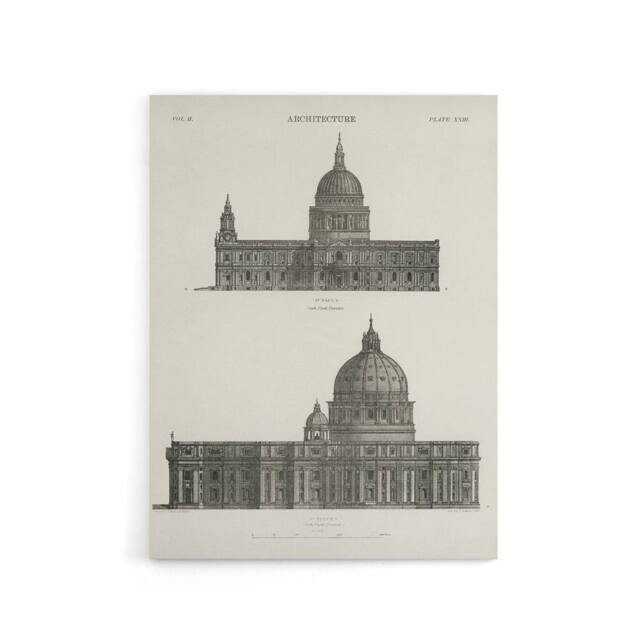 "Artery8 St Paul St Peters Encyclopaedia Britannica Canvas Wall Art in White - Size: W18"" x H24""" - image 1
