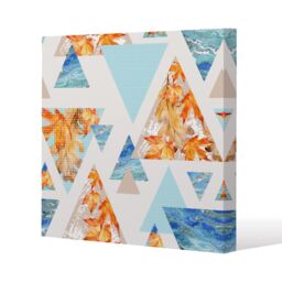 Benjamin Tate Design Triangles with maple, oak leaves, marble (Canvas Print) / 127 x 127 x 4cm in Natural - Size: 127 x 127 x 4 cm - thumbnail 1
