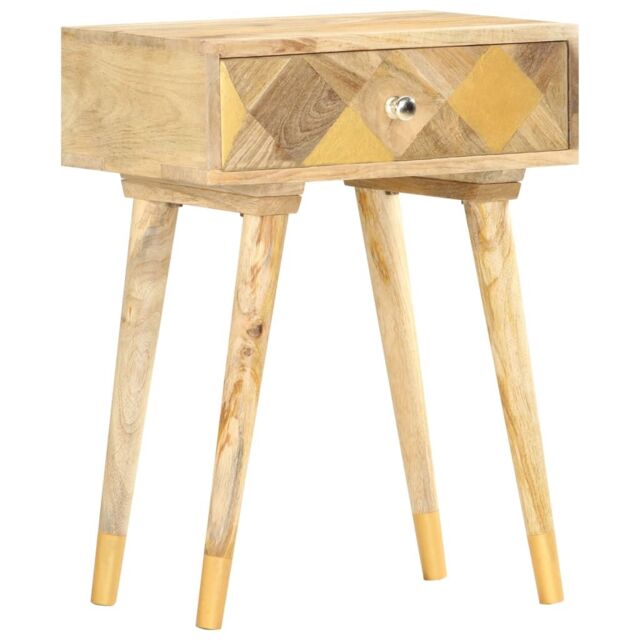 Berkfield Home Bedside Cabinet 43x30x58 cm Solid Mango Wood in Brown - Size: 43 x 30 x 58 cm - image 1