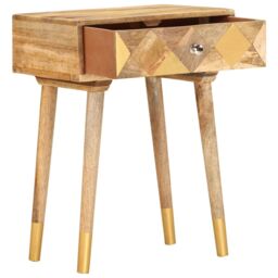 Berkfield Home Bedside Cabinet 43x30x58 cm Solid Mango Wood in Brown - Size: 43 x 30 x 58 cm - thumbnail 2
