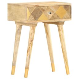 Berkfield Home Bedside Cabinet 43x30x58 cm Solid Mango Wood in Brown - Size: 43 x 30 x 58 cm - thumbnail 1