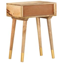 Berkfield Home Bedside Cabinet 43x30x58 cm Solid Mango Wood in Brown - Size: 43 x 30 x 58 cm - thumbnail 4