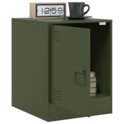 Berkfield Home Bedside Cabinets 2 pcs Olive Green 34.5x39x44 cm Steel - thumbnail 4