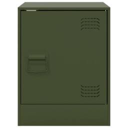Berkfield Home Bedside Cabinets 2 pcs Olive Green 34.5x39x44 cm Steel - thumbnail 5