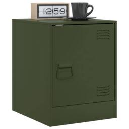 Berkfield Home Bedside Cabinets 2 pcs Olive Green 34.5x39x44 cm Steel - thumbnail 3