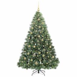 Berkfield Home Artificial Christmas Tree with 300 LEDs Green 210 cm PE & PVC - thumbnail 3