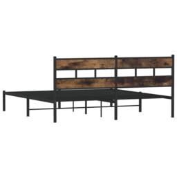 Berkfield Home Metal Bed Frame without Mattress Smoked Oak 180x200 cm Super King in Brown - thumbnail 6