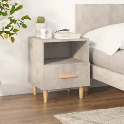 Berkfield Home Bedside Cabinet Concrete Grey 40x35x47 cm - Size: 40 x 35 x 47 cm - thumbnail 1