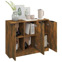 Berkfield Home Sideboard Smoked Oak 90.5x30x70 cm Engineered Wood in Brown - thumbnail 4