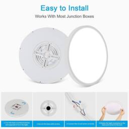 Goeco LED Ceiling Light, IP44, for Bedroom Bathroom Kitchen, Hallway Balcony in White - Size: 12 inches - thumbnail 8
