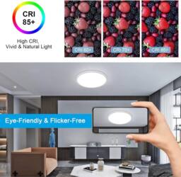 Goeco LED Ceiling Light, IP44, for Bedroom Bathroom Kitchen, Hallway Balcony in White - Size: 12 inches - thumbnail 6