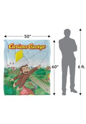 Universal Curious George Kite Flying George Silky Touch Blanket 152x127cm in White - Size: 152x127 cm - thumbnail 5
