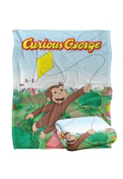 Universal Curious George Kite Flying George Silky Touch Blanket 152x127cm in White - Size: 152x127 cm - thumbnail 2