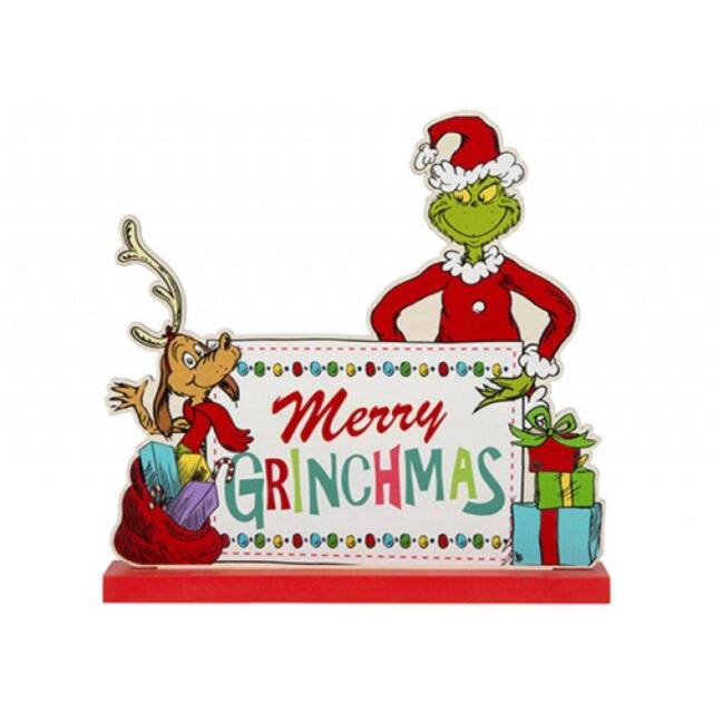 Garden Greatness Playful Merry Grinchmas Standing Christmas Plaque - Size: 1 Pack