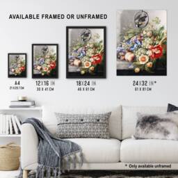 "Artery8 Henstenburgh Flowers Fruit Great Tit & a Mouse Wall Art Print - Size: W12"" x H16""" - thumbnail 3