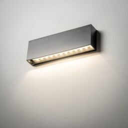 CGC Lighting Darna Black Slim LED Outdoor Wall Light Up & Down 4000k Natural White IP65 - thumbnail 3