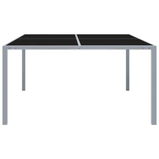 Berkfield Home Garden Table 130x130x72 cm Grey Steel & Glass - Size: 130 x 130 x 72 cm - image 1