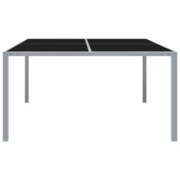 Berkfield Home Garden Table 130x130x72 cm Grey Steel & Glass - Size: 130 x 130 x 72 cm