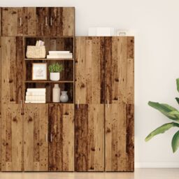 Berkfield Home Highboard Old Wood 40x42.5x185 cm Engineered Wood in Brown - thumbnail 1