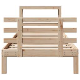 Berkfield Home Beautiful Bed Frame with Headboard without Mattress 90x200 cm in Natural - thumbnail 4