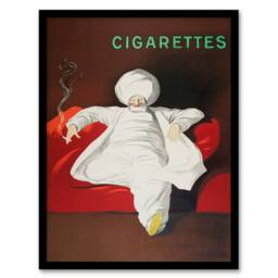 Artery8 Leonetto Cappiello Framed Wall Art JOB Vintage Advert Relaxing Man in Red - Size: A4 - thumbnail 1