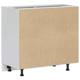Berkfield Home Sink Base Cabinet Smoked Oak Engineered Wood in Brown - thumbnail 7