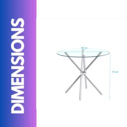 FURNOS Round Glass Coffee Table With Stainless Steel Legs in Silver - thumbnail 6