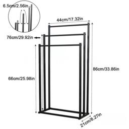 FORGEVIO Black Movable 3 Tier Freestanding Bathroom Towel Storage Rack Stand - thumbnail 2