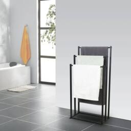 FORGEVIO Black Movable 3 Tier Freestanding Bathroom Towel Storage Rack Stand - thumbnail 3