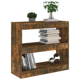 Berkfield Home Book Cabinet/Room Divider Smoked Oak 80x30x72 cm in Brown - Size: 80 x 30 x 72 cm - thumbnail 5
