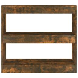 Berkfield Home Book Cabinet/Room Divider Smoked Oak 80x30x72 cm in Brown - Size: 80 x 30 x 72 cm - thumbnail 3