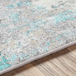 Livabliss Lustro-Abstract Blue Grey Beige Modern Marble Living Dining Bedroom Rug in Teal - Size: 200 cm x 275 cm - thumbnail 3